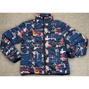 K-Way Tundra Women's Full Zip Flower‎ Pattern Quilted Jacket Size Large